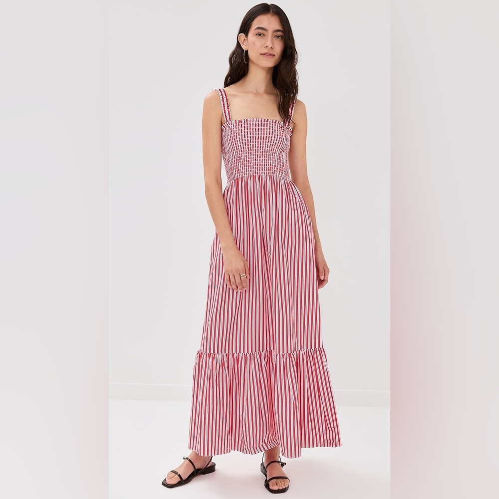 Hill House Anjuli Red and White Stripe Maxi Nap Dress